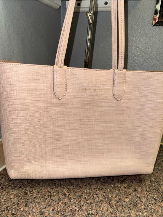 Alexander McQueen Handbags - Alexander McQueen Pale Pink Saffiano Leather Large Tote Bag ✅AUTHENTIC ✅